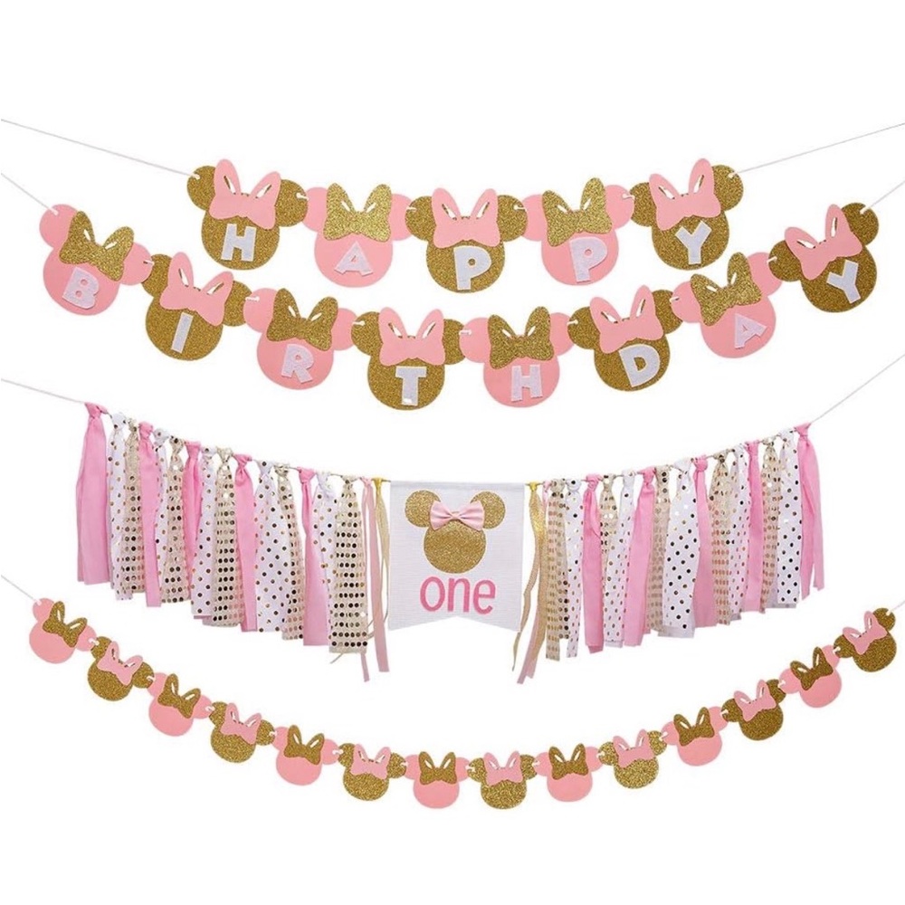 🎂Minnie Mouse Themed Birthday Decorations/Banner